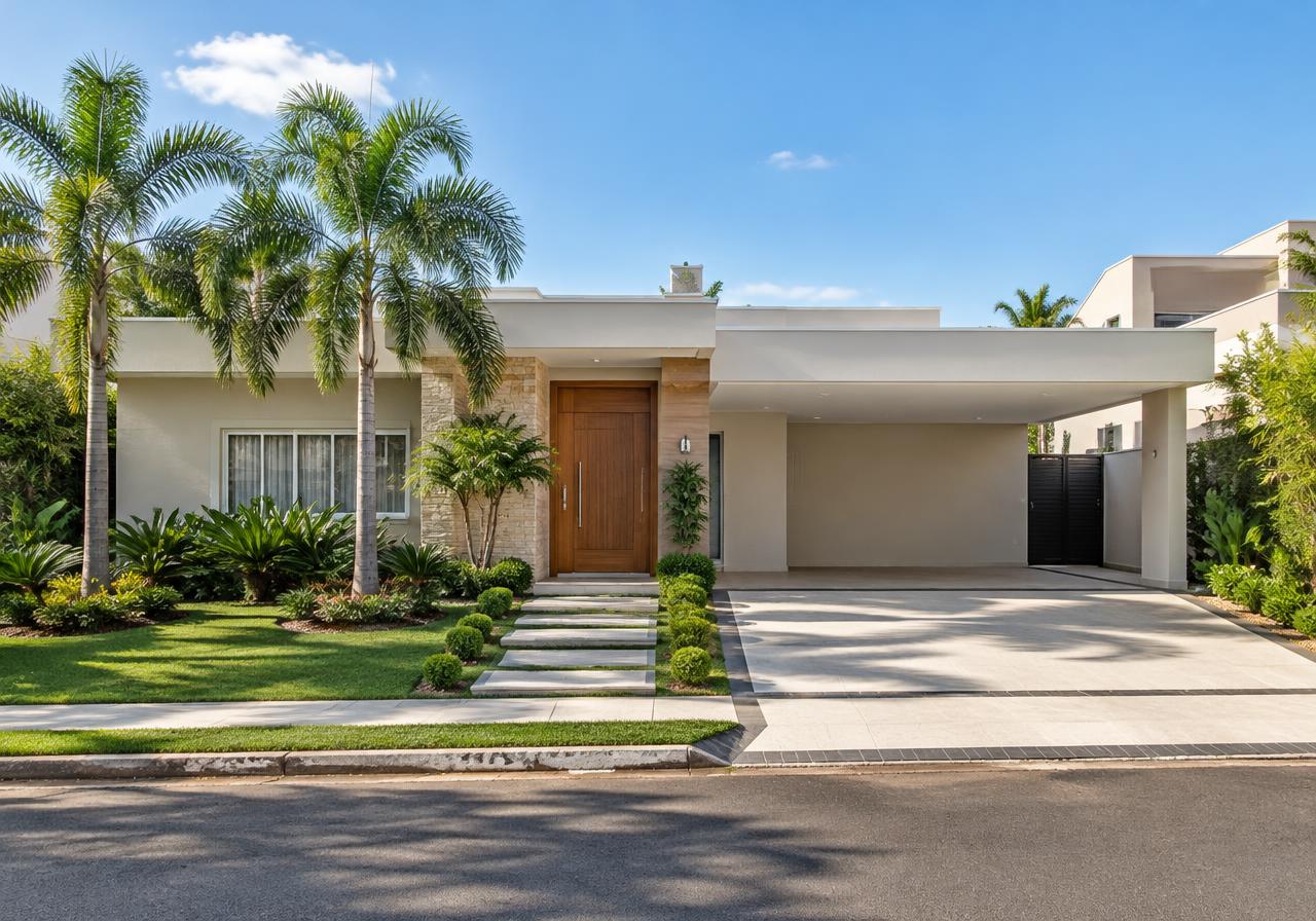 Casa residencial com jardim, imagem ilustrativa